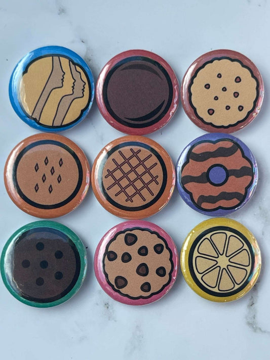 2.2 Inch, 9 pack Girl Scout Cookie Pinback Button Badge Pin Bundle - MetalLadyBoutique9 Pack 1 inch