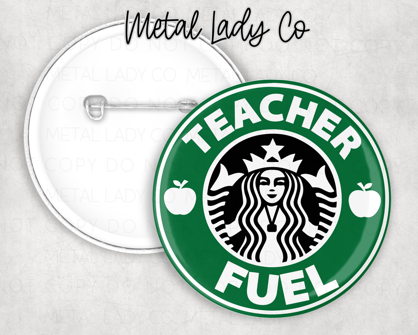 Teacher Fuel Pinback