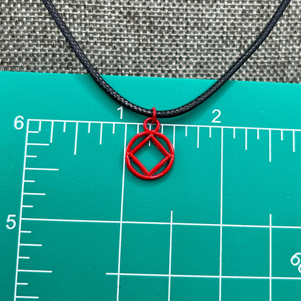 Red Coated NA Charm necklace