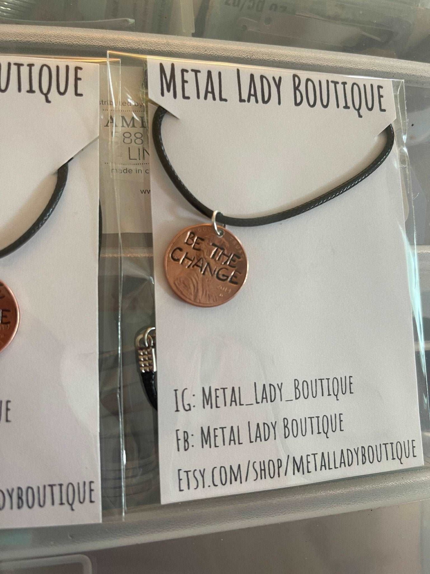 be the change handstamped penny necklace - MetalLadyBoutique