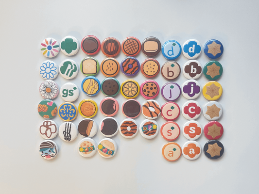 51 Girl Scout Buttons HUGE BUNDLE