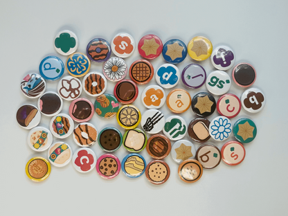 51 Girl Scout Buttons HUGE BUNDLE