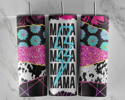 MAMA Skeleton lime green tumbler