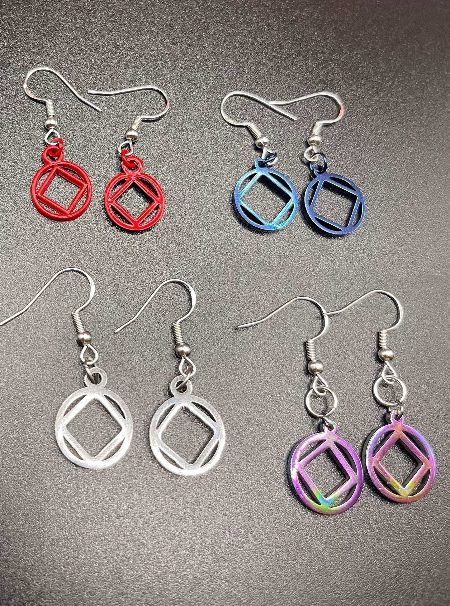 Narcotics Anonymous earrings, 12 step gifts, sponsor gift