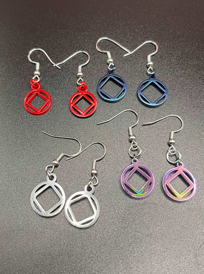 Narcotics Anonymous earrings, 12 step gifts, sponsor gift