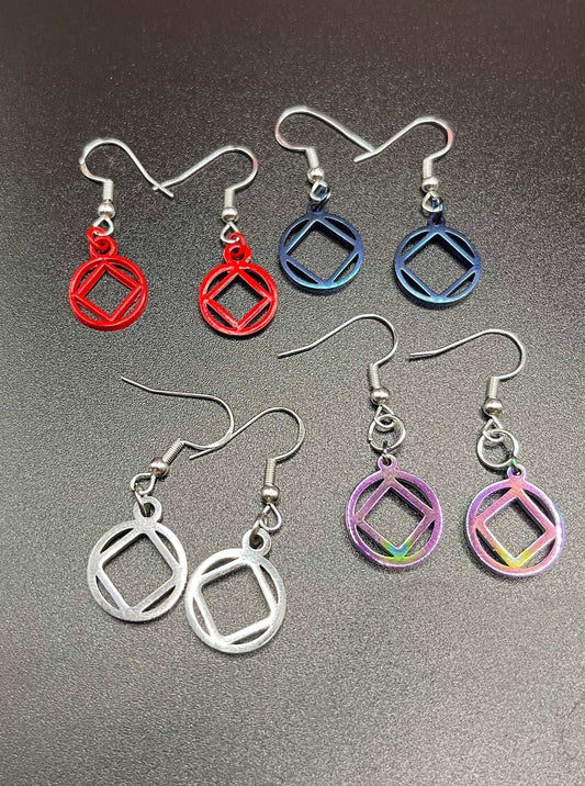 Narcotics Anonymous earrings, 12 step gifts, sponsor gift