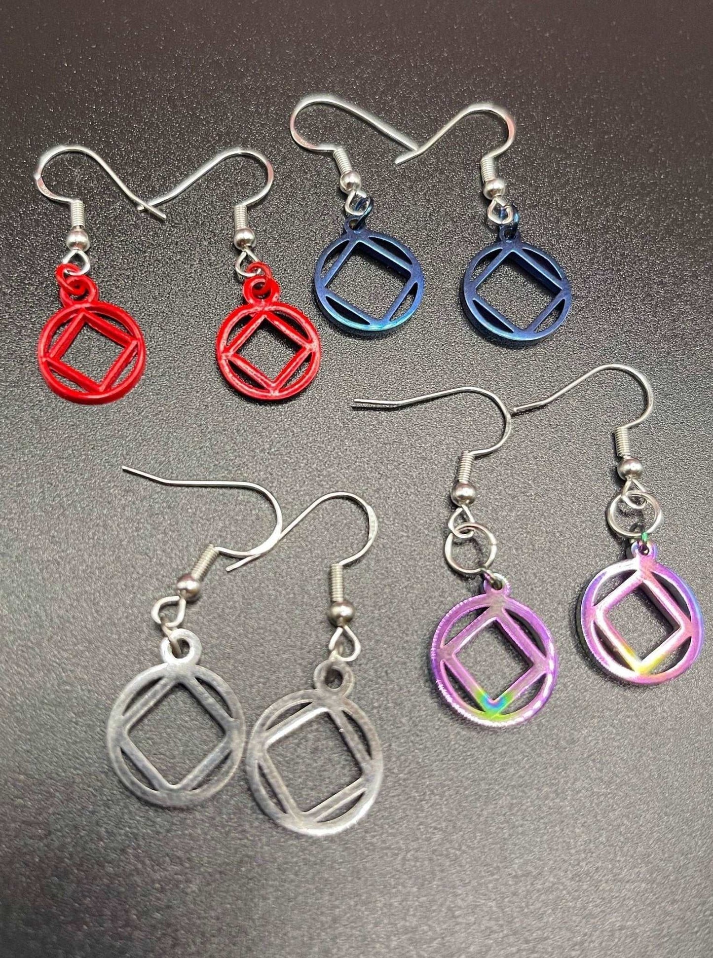 Narcotics Anonymous earrings, 12 step gifts, sponsor gift