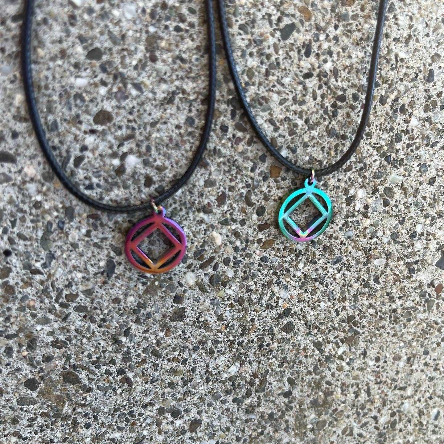 Narcotics Anonymous RAINBOW necklace, Recovery Jewelry, NA Jewelry, 12 step earrings, Narcotics Anonymous, Sobriety Gift, Stainless Steel