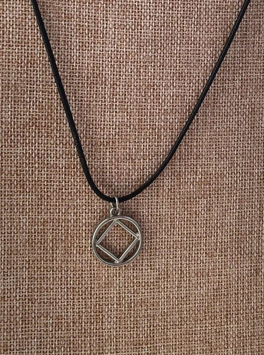 Narcotics anonymous stainless steel NA symbol necklace