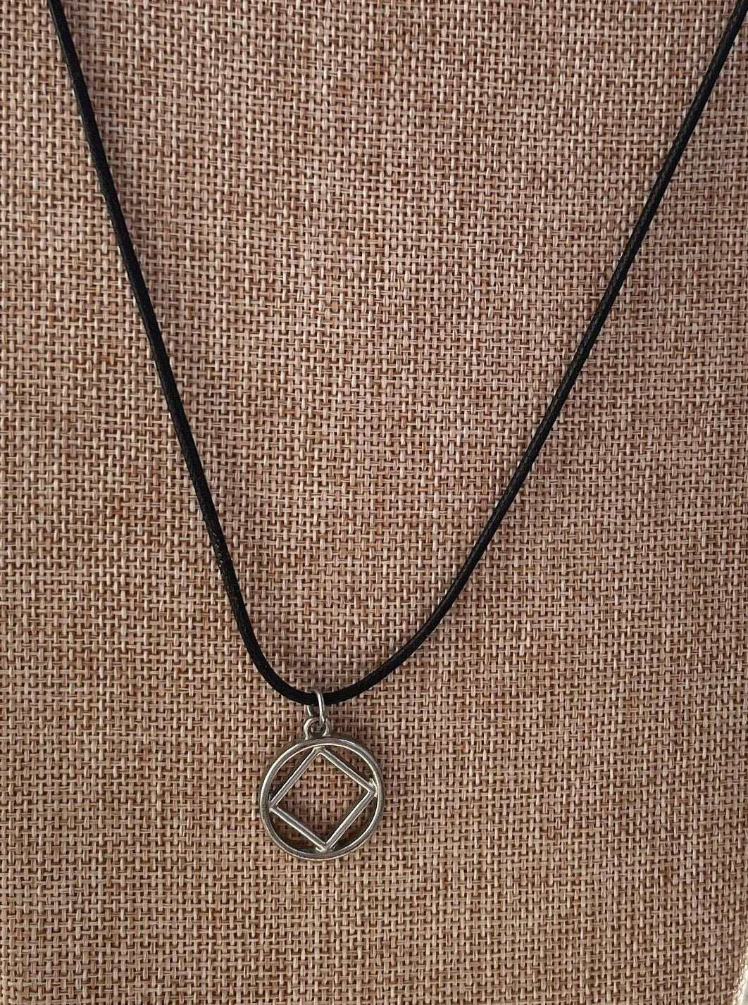 Narcotics anonymous stainless steel NA symbol necklace