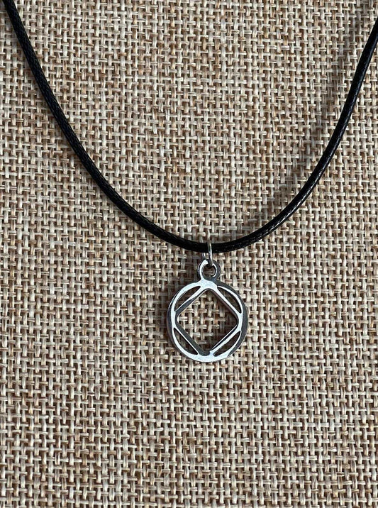 Narcotics anonymous stainless steel NA symbol necklace