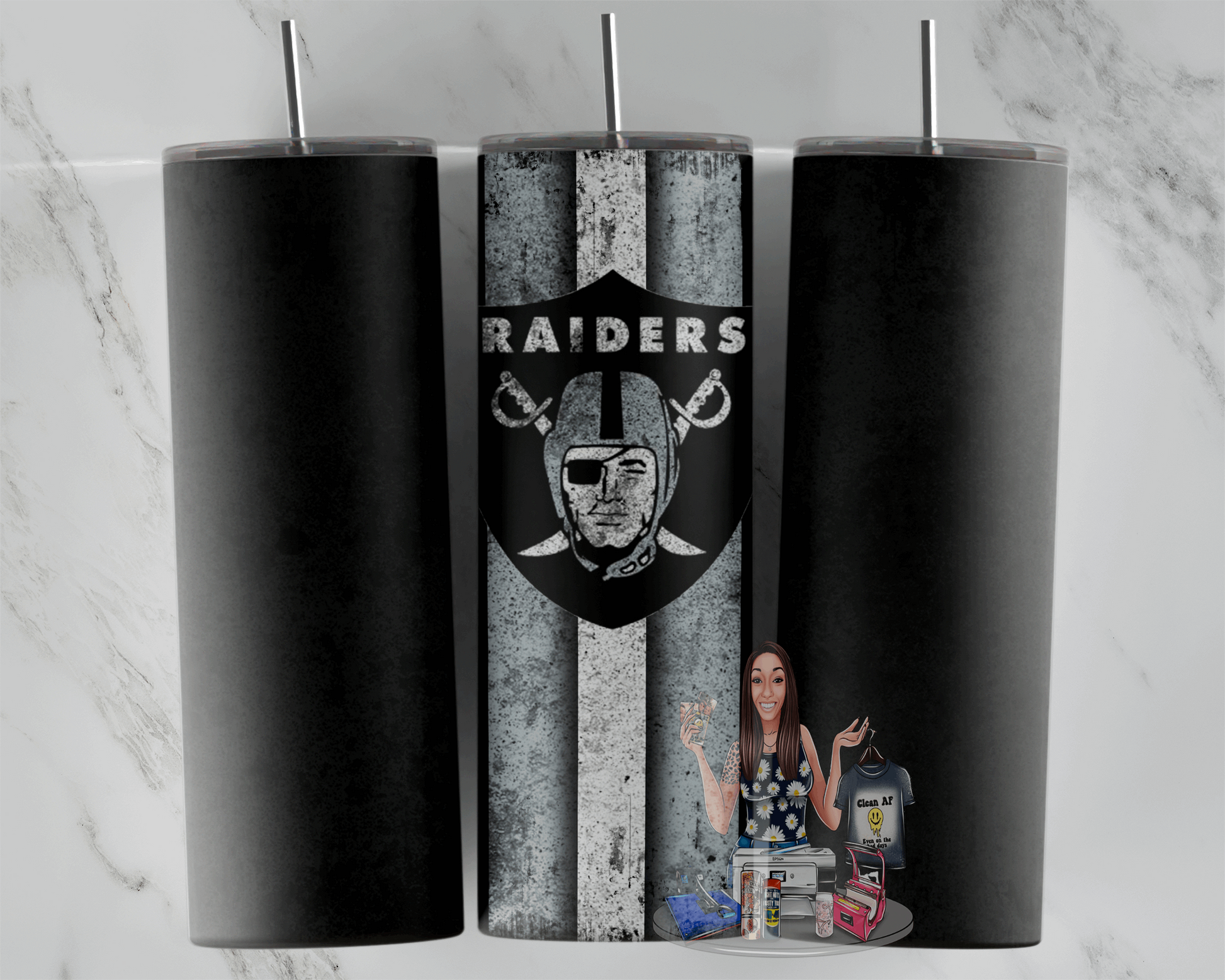 Raiders Grunge Tumbler