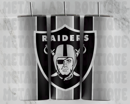 Raiders Striped Tumbler