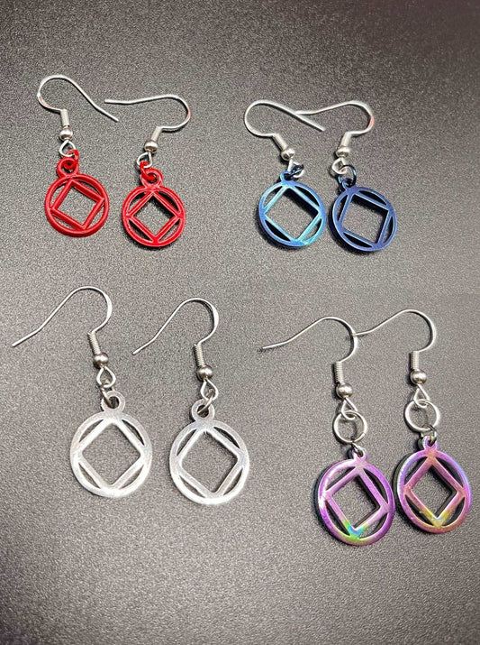 Stainless Steel NA symbol earrings