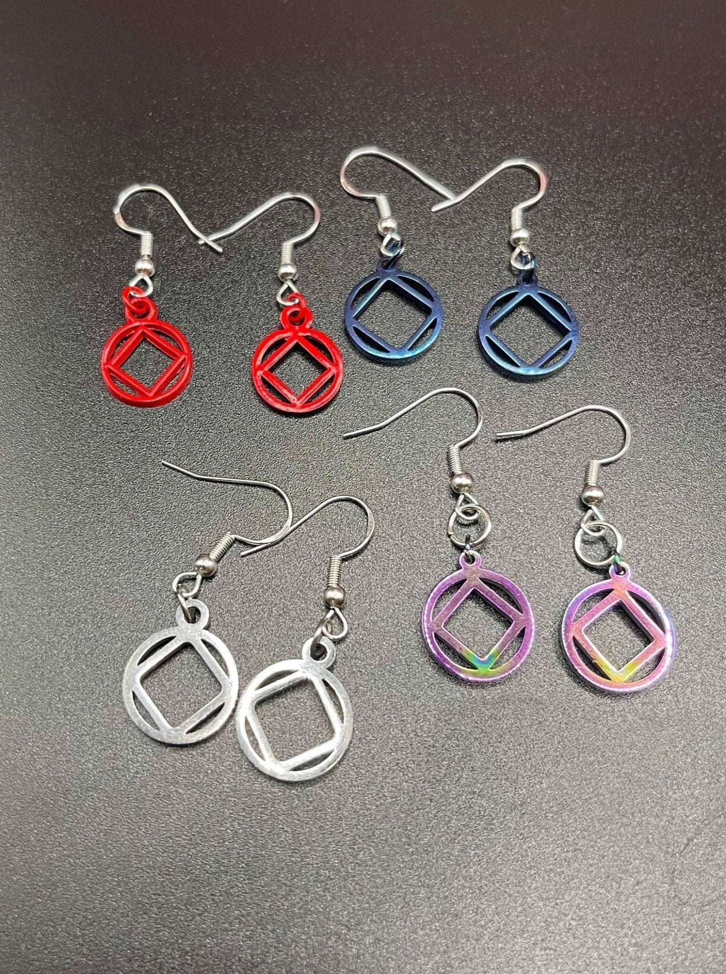 Stainless Steel NA symbol earrings