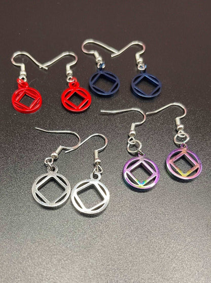 Stainless Steel NA symbol earrings