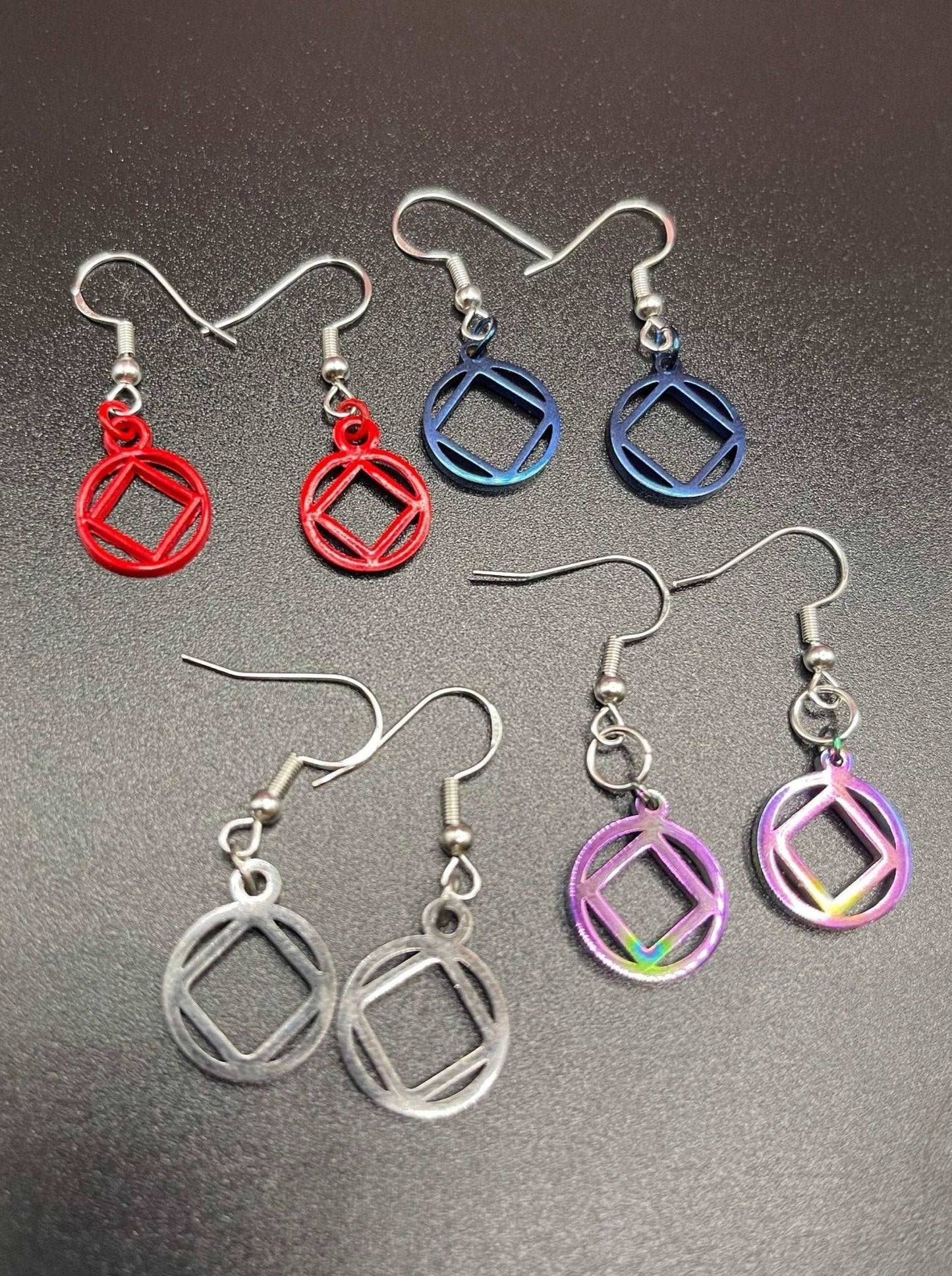 Stainless Steel NA symbol earrings