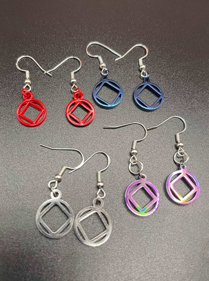 Stainless Steel NA symbol earrings