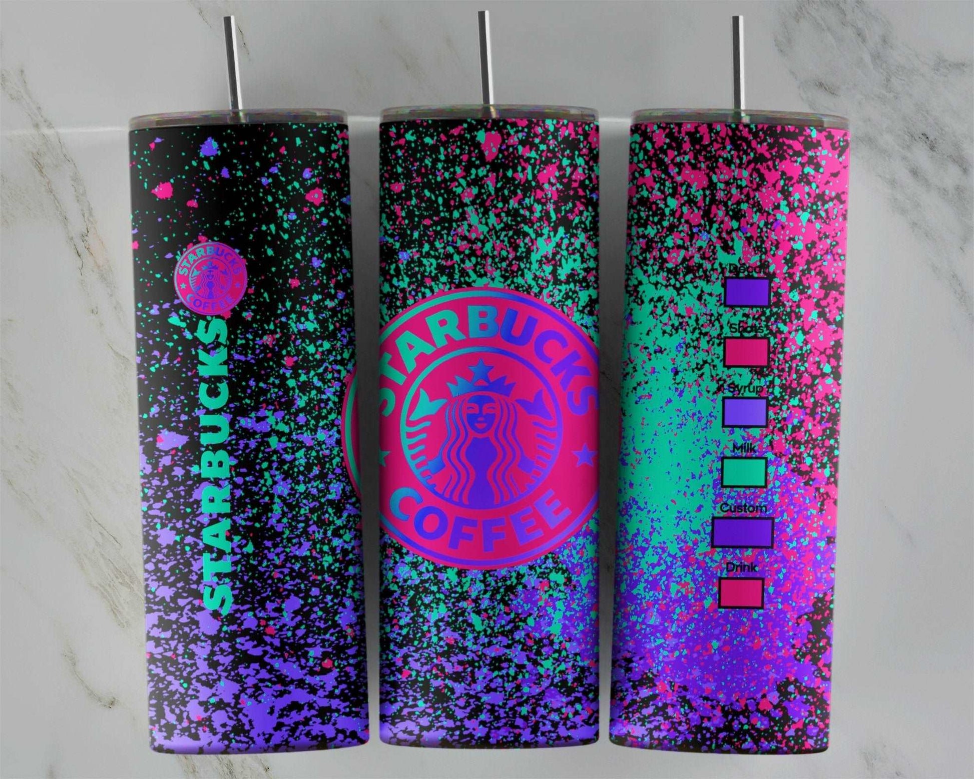 Starbucks paint splatter 20oz tumbler