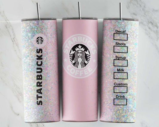 Starbucks Pink and Glitter Tumbler