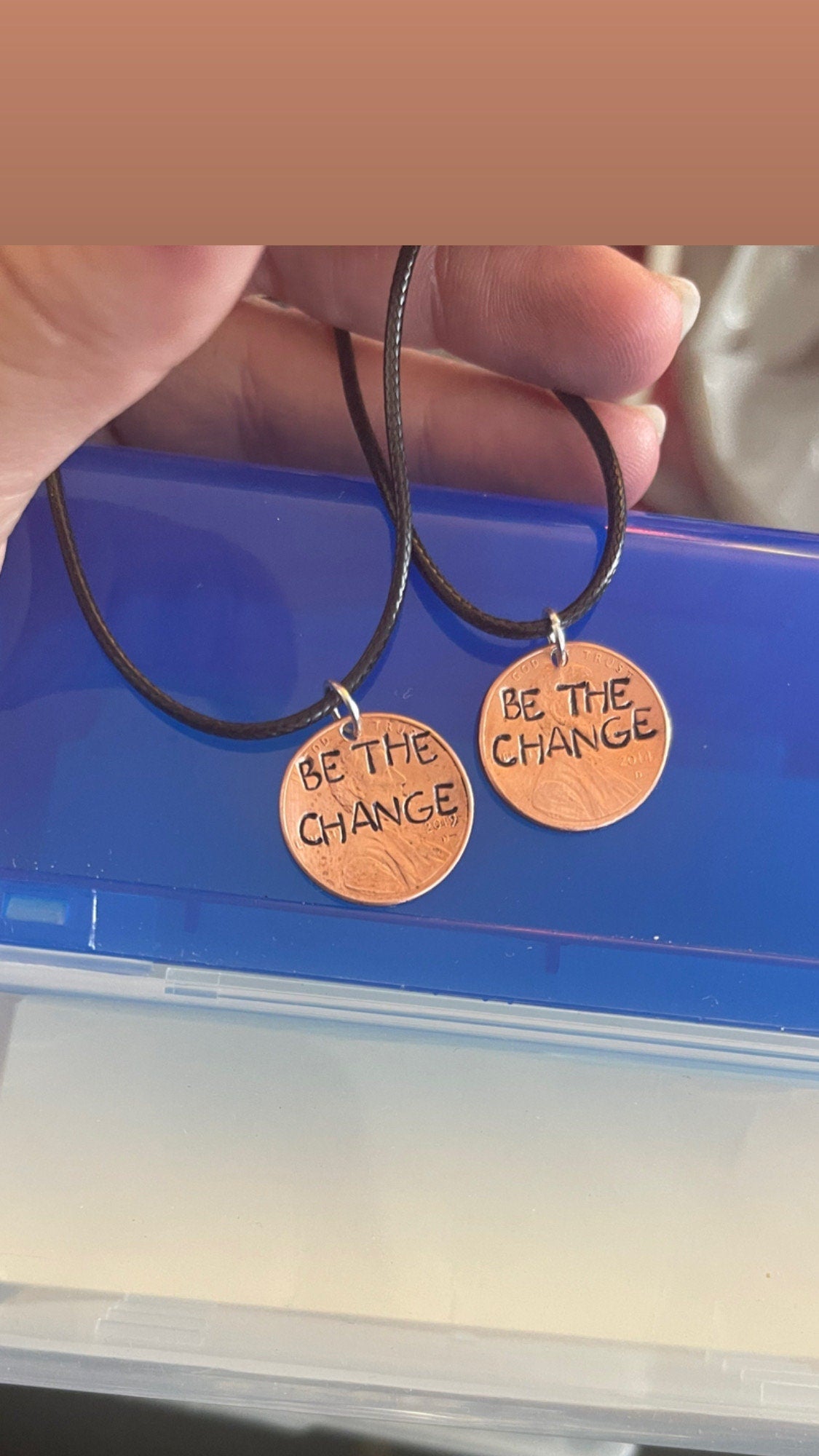 be the change handstamped penny necklace - MetalLadyBoutique