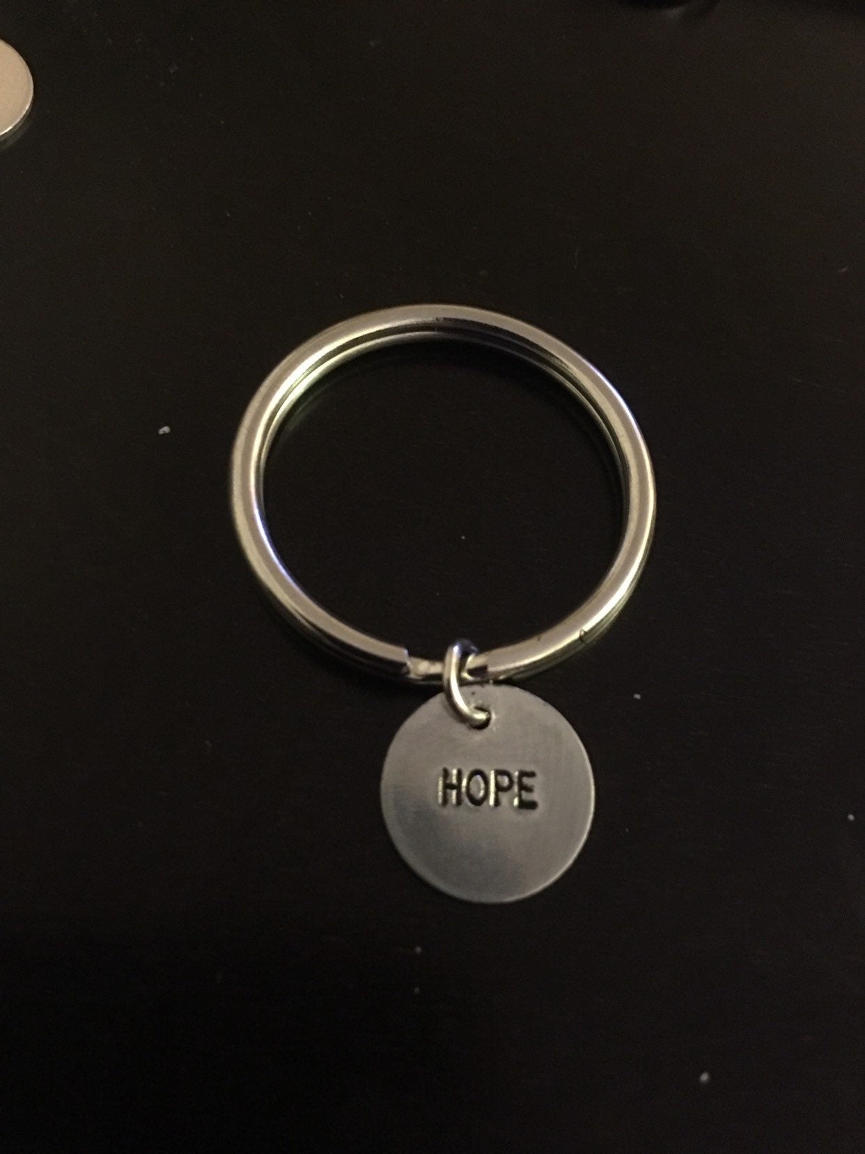 HOPE - Hand stamped keychain