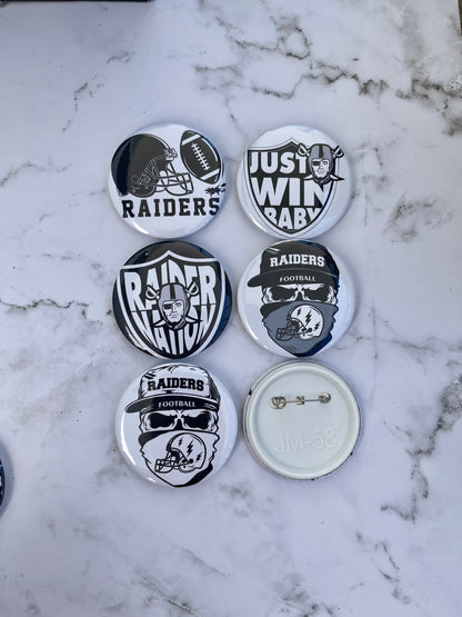 Las Vegas Raiders pinback button pack