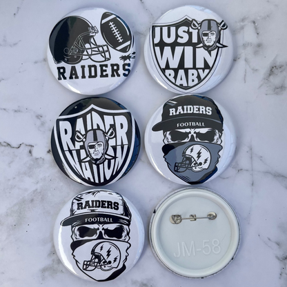 Las Vegas Raiders pinback button pack