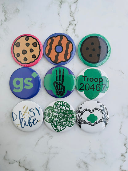 2.2 inch Girl Scout Pinback Button Pack, 3 pack