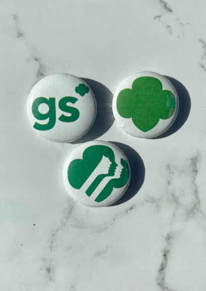 3 Girl Scout Logo 1in Pinback Buttons