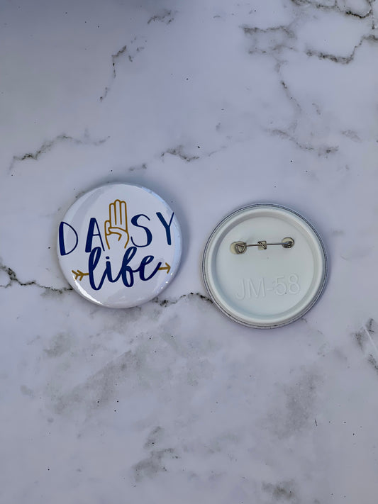 2.2 Inch Daisy Life, Girl Scout Pinback Button Badge Pin