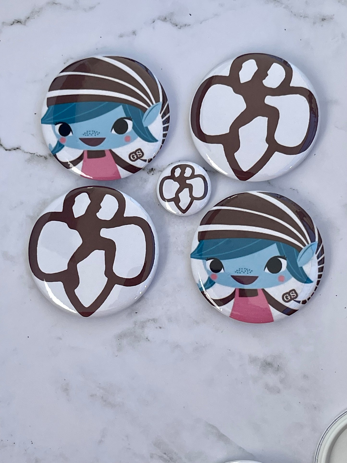 2.2 inch Brownie Girl Scout Household Elf and Brownie Logo pin