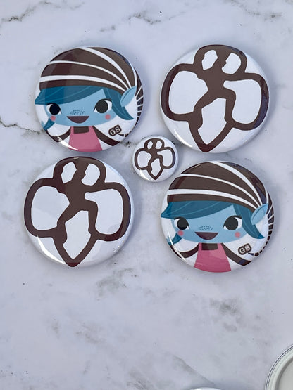 2.2 inch Brownie Girl Scout Household Elf and Brownie Logo pin