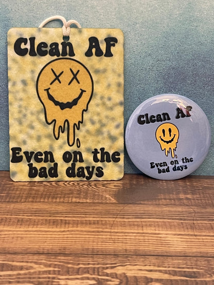 Groovy addiction recovery air freshener, Clean AF even on the bad days