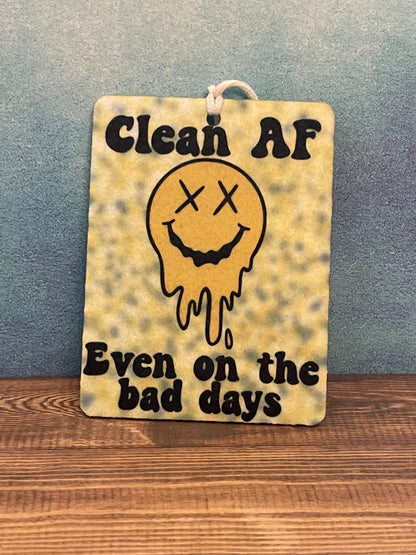 Groovy addiction recovery air freshener, Clean AF even on the bad days