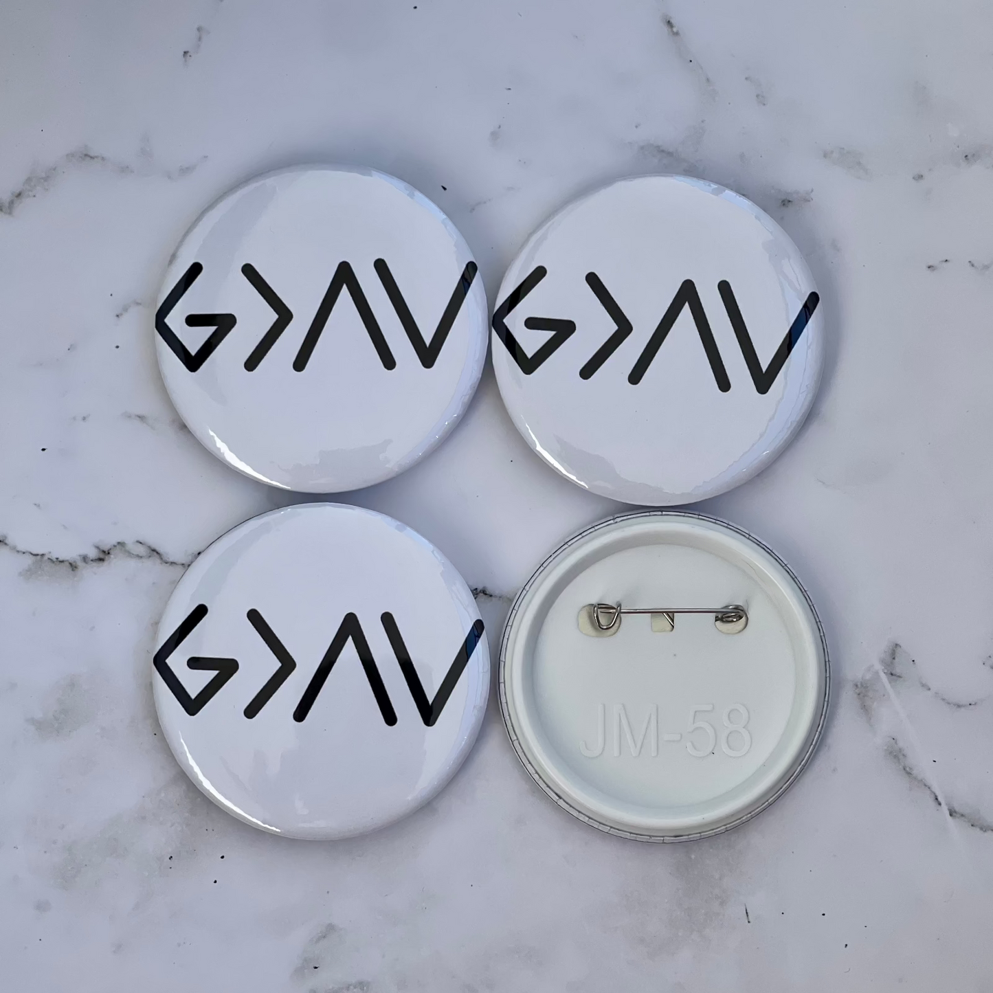 God is Greater than the Highs and the Lows 2.2 inch pinback button