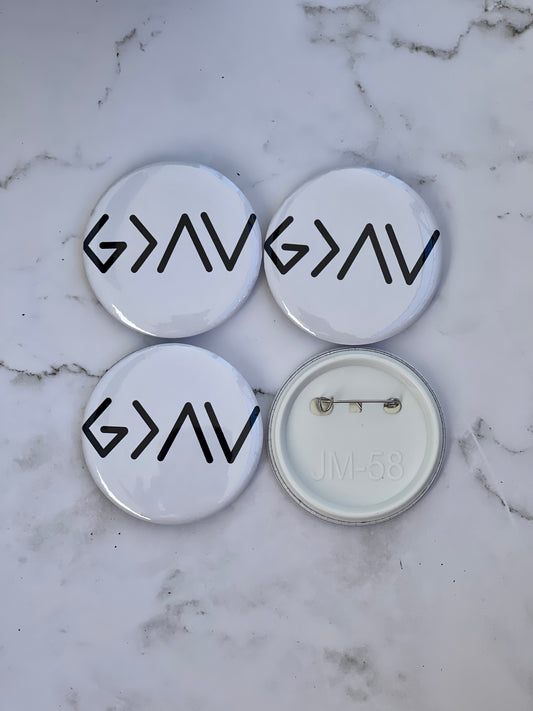 God is Greater than the Highs and the Lows 2.2 inch pinback button
