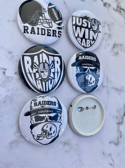 Las Vegas Raiders pinback button pack