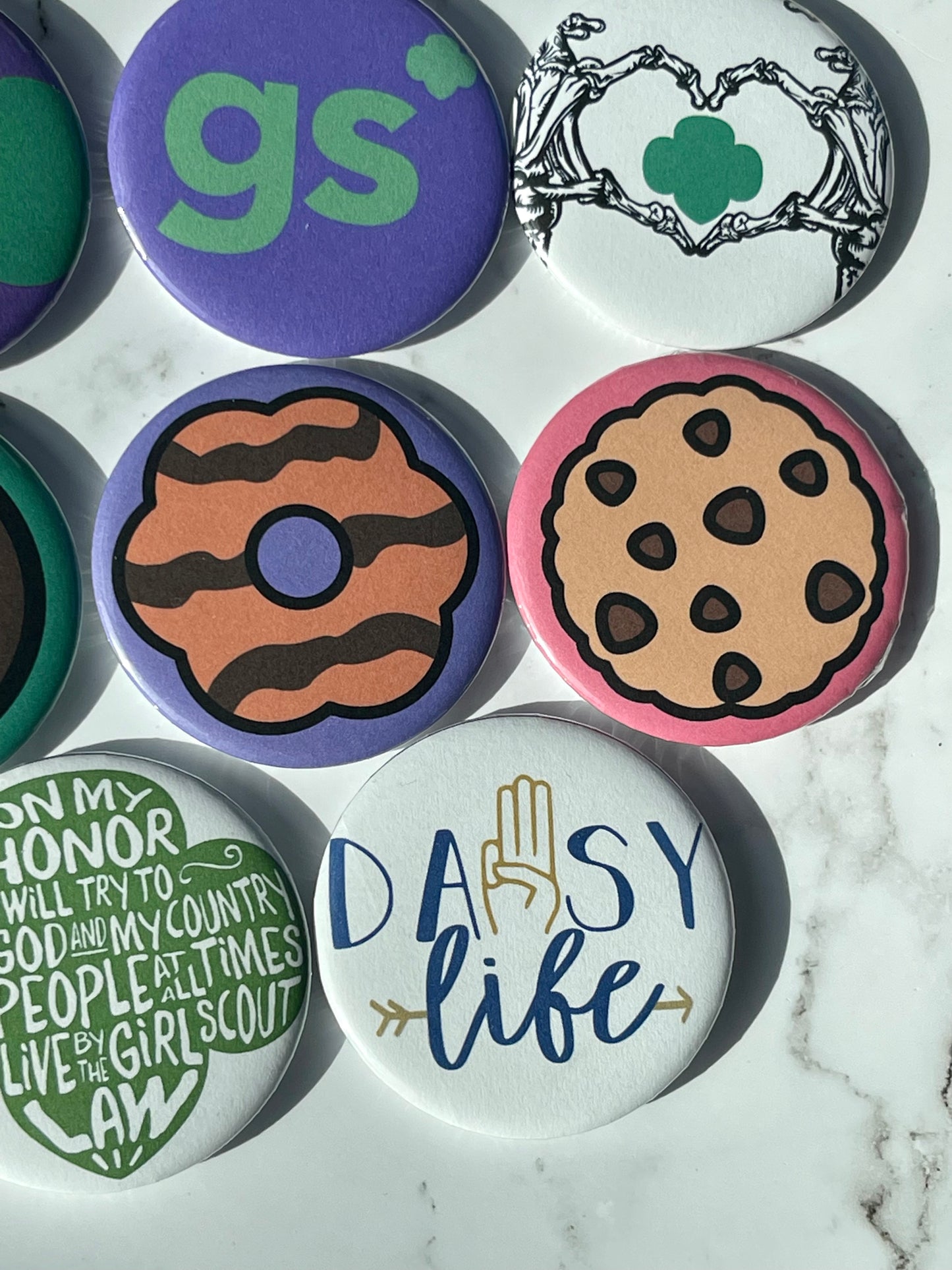 Girl scout Pinback Button Pin PACK 9 piece