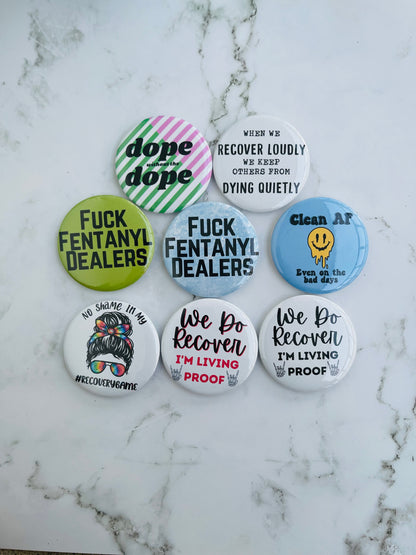 2.2 Inch Clean AF, even on the bad days pinback button pin