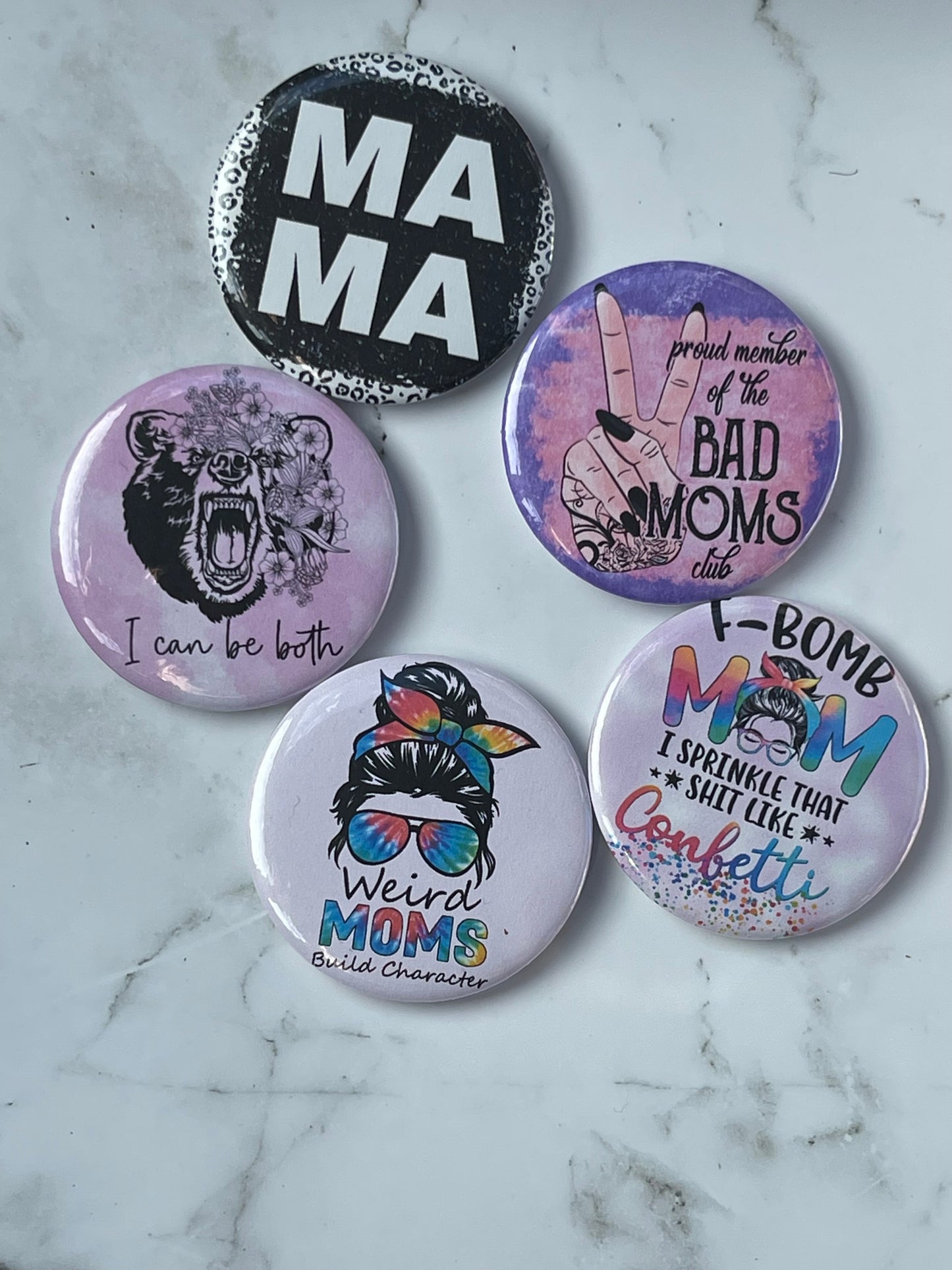 Weird Moms Build Character Pinback Button Pin