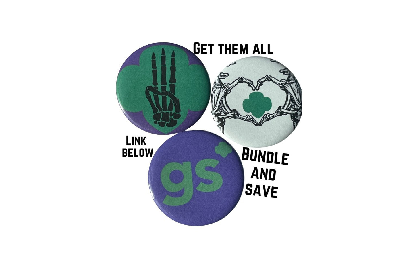 Purple girl scout logo pin